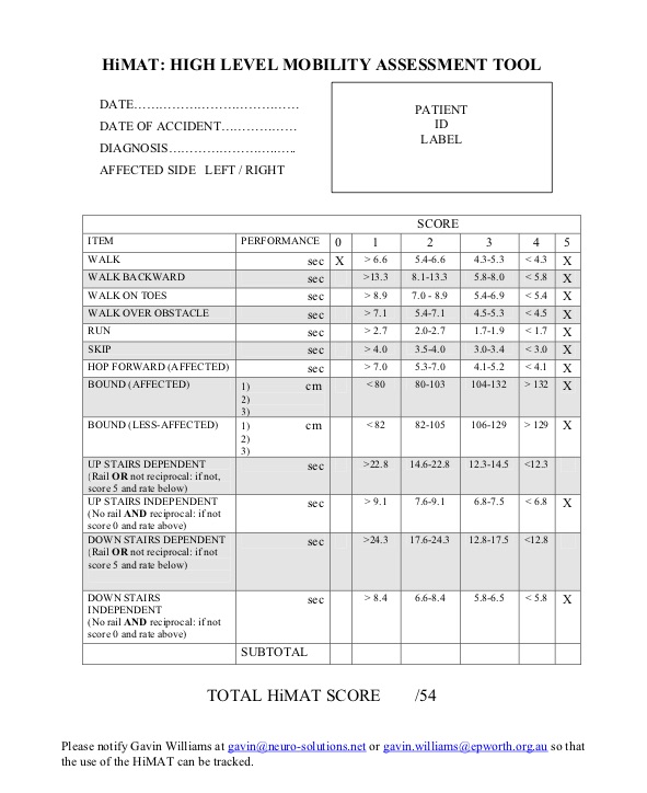 HiMAT scoring tool