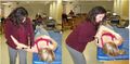 Posterior mobilisations of the humeral head in supine.