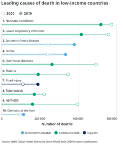 WHO leading causes of death in low-income countries