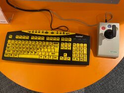 Keyboard with larger text and Joystick