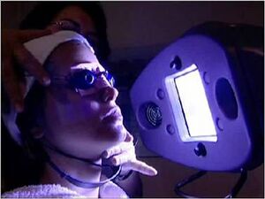 Blue light therapy for acne.