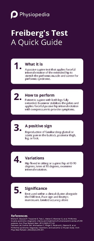 This is an infographic that summarises the Freiberg Test