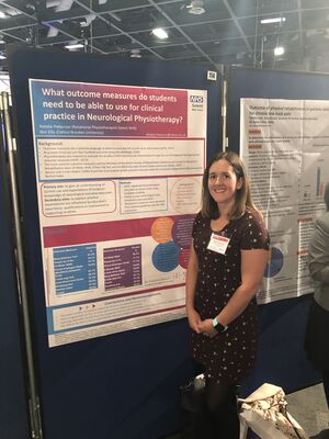 Natalie alongside my poster at PhysioUK 19
