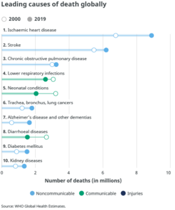 WHO leading causes of death globally