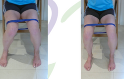 Eccentric control in sitting.